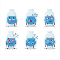 Cartoon character of blue potion with sleepy expression vector