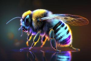 Bumblebee in neon colors. . photo