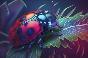 Ladybug. Generative AI. photo