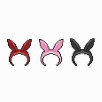 bunny headband in pixel art style vector