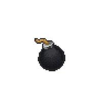 a bomb in pixel art style vector