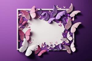 Beautiful frame with butterflies. . photo