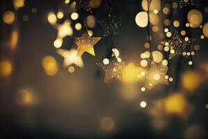 Festive bokeh stars background. . photo