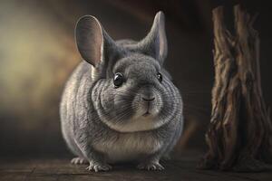 Chinchilla portrait. Generative AI. photo