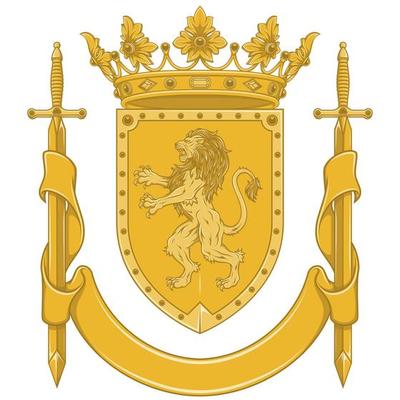 Medieval Coat of Arms with rampant lion