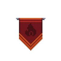 fire nation flag in pixel art style vector