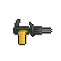 heavy machine gun in pixel art style vector