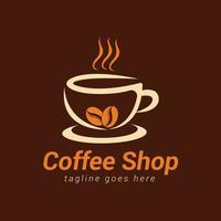 Coffee shop logo design template, Coffee cup logo vector