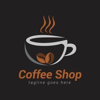 Coffee shop logo design template, Coffee cup logo vector