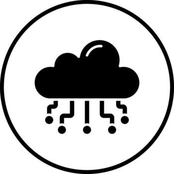 nube informática vector icono estilo