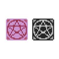 pentagram sign paper with different color in pixel art style vector