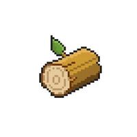 wood log in pixel art style vector