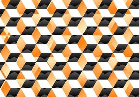 Abstract orange and black cubes background vector image