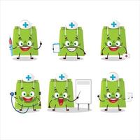 Doctor profession emoticon with halloween tote bag cartoon character vector