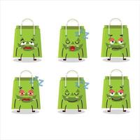 Cartoon character of halloween tote bag with sleepy expression vector