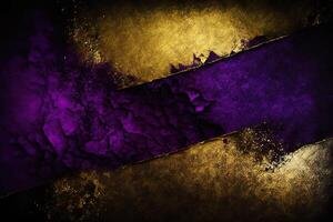 Grunge metal, grainy, stone texture purple and golden color. . photo