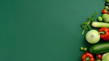 Banner with vegetables. Copy space, background. . photo