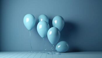 Festive background. Background of blue balloons. . photo