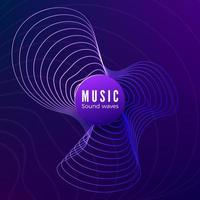 Radial sound wave curve. Colorful blue and purple equalizer background. Abstract colorful cover for music poster and banner. Vector illustration