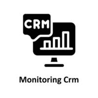 Monitoring Crm Vector Solid Icons. Simple stock illustration stock
