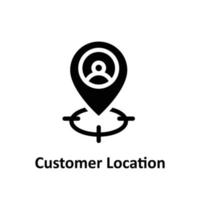 Customer Location Vector Solid Icons. Simple stock illustration stock