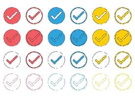 Approved check mark icon in flat style vector collection