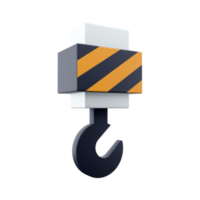 Crane hook 3D render icon. Isolated on white background. 3d render crane icon png