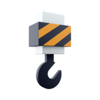 guindaste gancho 3d render ícone. isolado em branco fundo. 3d render guindaste ícone png