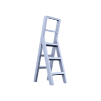 3d renderen licht vouwen ladder Aan wit achtergrond. 3d renderen vouwen ladder icoon. png