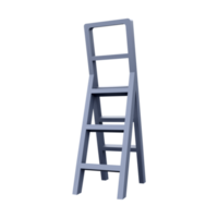 3d renderen licht vouwen ladder Aan wit achtergrond. 3d renderen vouwen ladder icoon. png