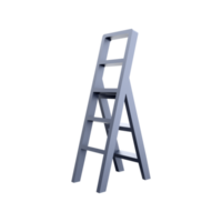 3d renderen licht vouwen ladder Aan wit achtergrond. 3d renderen vouwen ladder icoon. png