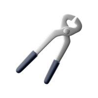 3D rendering of a technical electrical cutting pliers. 3d rendering cutting plier icon. png