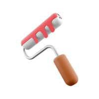 3d render Paint roller with red paint. Concept for color advertising. 3D rendering paint roller icon. png