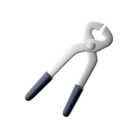 3D rendering of a technical electrical cutting pliers. 3d rendering cutting plier icon. png