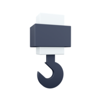 Crane hook 3D render icon. Isolated on white background. 3d render crane icon png