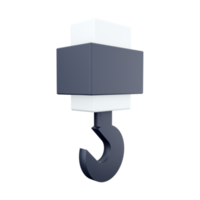 grua gancho 3d hacer icono. aislado en blanco antecedentes. 3d hacer grua icono png