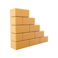 3d render Wall Icon. 3d render Wall brick symbol for your web site design, logo, app, UI. 3d render wall, brick icon. png