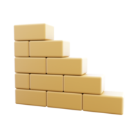 3d render Wall Icon. 3d render Wall brick symbol for your web site design, logo, app, UI. 3d render wall, brick icon. png