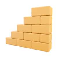 3d render Wall Icon. 3d render Wall brick symbol for your web site design, logo, app, UI. 3d render wall, brick icon. png