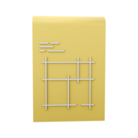 3d render Architecture, blueprint icon. Professional icon in cartoon style. 3d render building plan icon. png