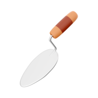3D rendering illustration of trowel tool on white background. 3d render trowel tool icon. png