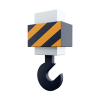 guindaste gancho 3d render ícone. isolado em branco fundo. 3d render guindaste ícone png