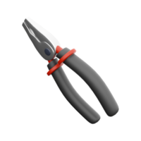 3D rendering of pliers with plastic handles on a white background. 3d rendering icon. png