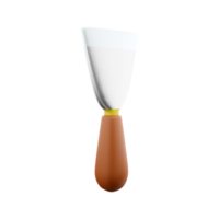 3d render illustration flexible putty knife isolated on white background. Hand tool. 3d render scraper icon. png