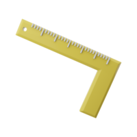 3d render Building yellow corner ruler tape measuring tool 3d rendering illustration. 3d render corner ruler icon. png