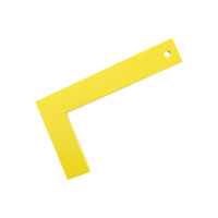 3d rendere edificio giallo angolo righello nastro misurazione attrezzo 3d interpretazione illustrazione. 3d rendere angolo righello icona. png