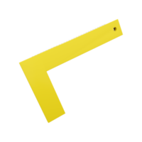 3d render construção amarelo canto régua fita medindo ferramenta 3d Renderização ilustração. 3d render canto régua ícone. png