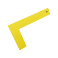 3d render Building yellow corner ruler tape measuring tool 3d rendering illustration. 3d render corner ruler icon. png