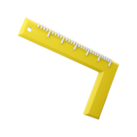 3d render Building yellow corner ruler tape measuring tool 3d rendering illustration. 3d render corner ruler icon. png