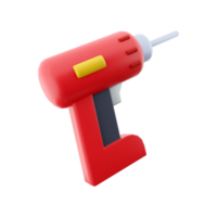 3D rendering of a rechargeable and cordless drill on a white background. 3D rendering, drill icon. png